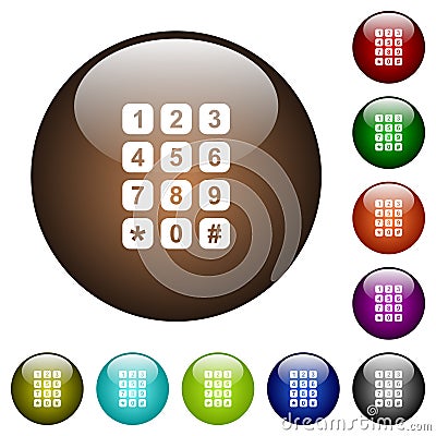 Numeric keypad color glass buttons Stock Photo