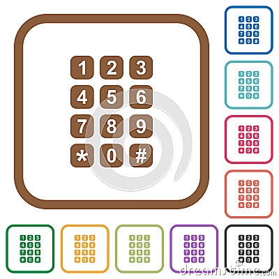 Numeric keypad simple icons Stock Photo