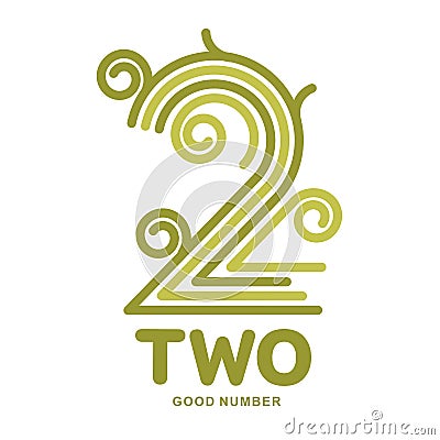 numeric logo two Cartoon Illustration