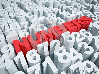 Numerical abstract background 3d rendering Cartoon Illustration