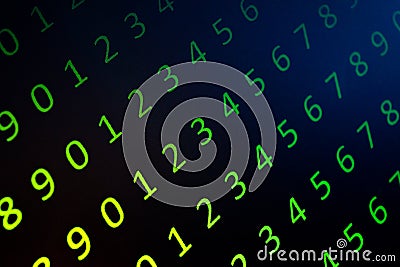 Numerical continuous, abctract data in binary code, give technology felling. Stock Photo