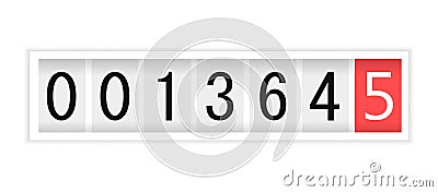 Numerical counter, vector display with numbers Vector Illustration