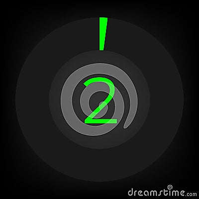 Circulate progress bar with numeric count at the 2 Vector Illustration