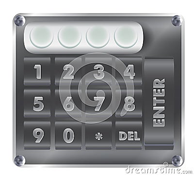 Numerical digital security lock Vector Illustration