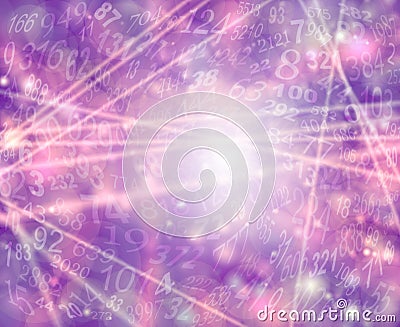 Numerology Laser lights and random numbers Wall Art Stock Photo