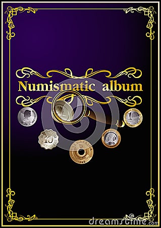 Numismatic cover album. 01 (vector) Vector Illustration