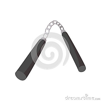 Nunchaku ninja weapon cartoon icon Vector Illustration