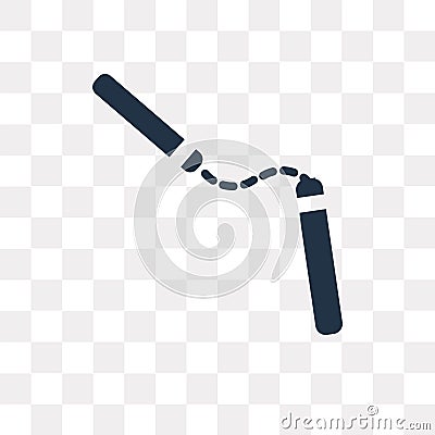 Nunchaku vector icon isolated on transparent background, Nunchaku transparency concept can be used web and mobile Vector Illustration