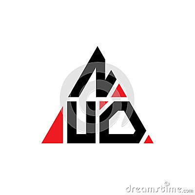 NUO triangle letter logo design with triangle shape. NUO triangle logo design monogram. NUO triangle vector logo template with red Vector Illustration
