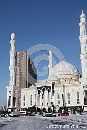 Nur-Astana Mosque in Astana city, Kazakhstan Editorial Stock Photo