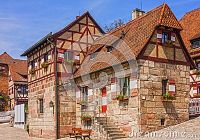 Nuremberg Castle historical buildings, Germany Stock Photo
