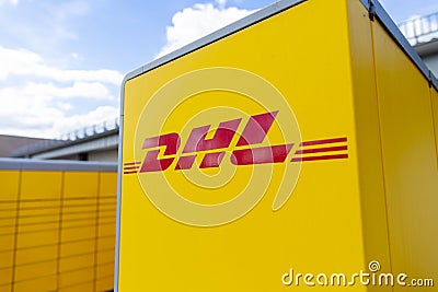 DHL Packstation stands on a street Editorial Stock Photo