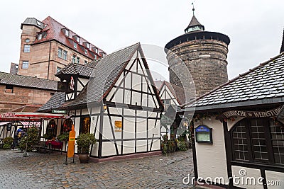 Neutorturm in the old town of Nuremberg, Germany Editorial Stock Photo