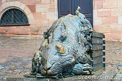 Nuremberg, Germany. Rabbit sculpture - Tribute to Albrecht Durer Stock Photo