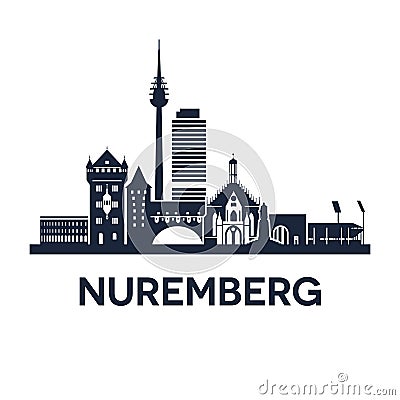 Nuremberg Skyline Emblem Vector Illustration