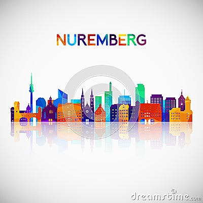 Nuremberg skyline silhouette in colorful geometric style. Vector Illustration