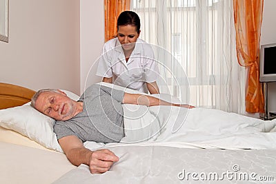 Nurse in aged care Stock Photo