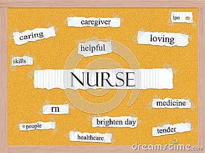 Nurse Corkboard Word Concept Stock Photo