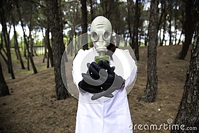 Nurse Covid gas mask Stock Photo