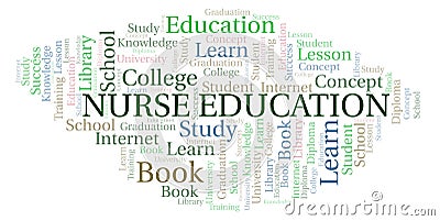 Nurse Education word cloud. Stock Photo