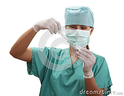 Nurse filling a syringe Stock Photo