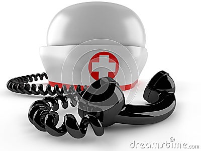 Nurse hat with handset Stock Photo