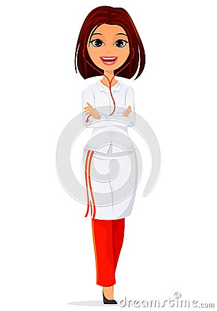 Nurse, health worker, doctor, woman Vector Illustration