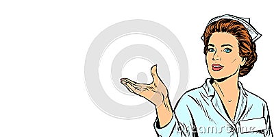 Nurse holding gesture isolate on white background Vector Illustration