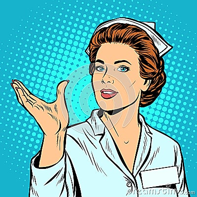 Nurse holding gesture Vector Illustration