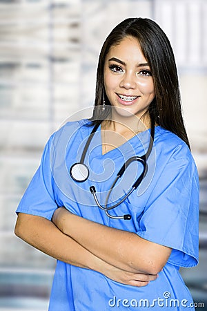 Nurse In Hospital Stock Photo