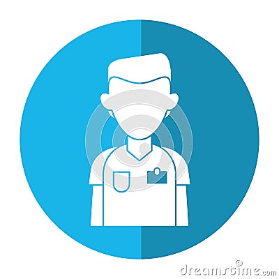 Nurse male suit surgeon hospital shadow Vector Illustration