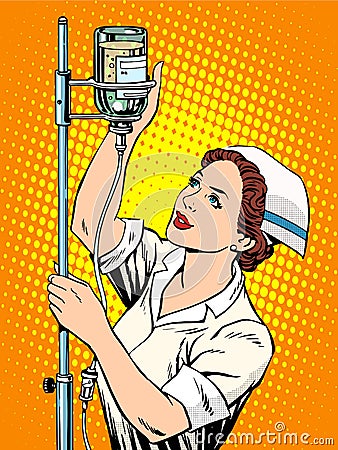 Nurse medicine dropper Vector Illustration