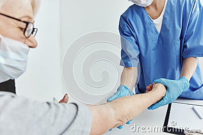 nurse and patient patient examination health care Stock Photo