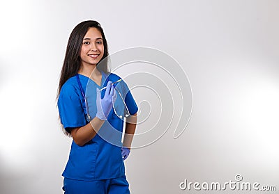 Nurse Ready for Your Shot Stock Photo