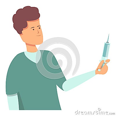 Nurse syringe icon cartoon vector. Clinic health Vector Illustration