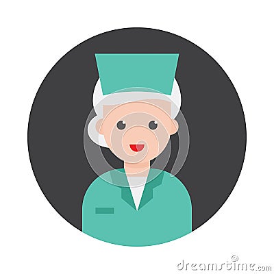 Nurse glyph flat vector icon Vector Illustration