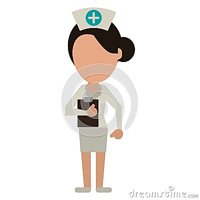 Nurse work hospital clipboard Vector Illustration