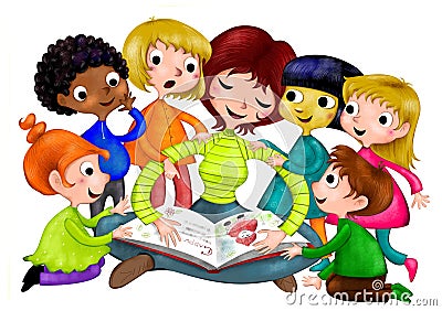 Nursery School Cartoon Illustration