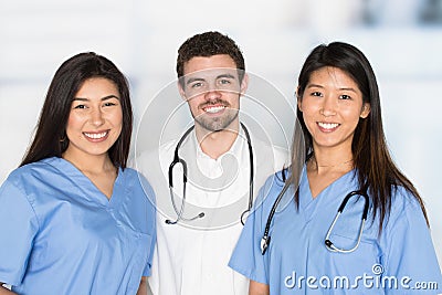 Nurses and Doctor In Hospital Stock Photo