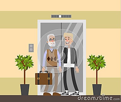 Nursing home interior. Vector Illustration