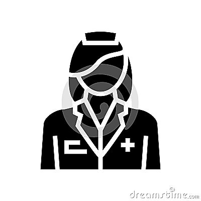 nursing home worker nurse glyph icon vector illustration Vector Illustration