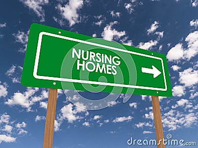 Nursing homes highway sign Stock Photo