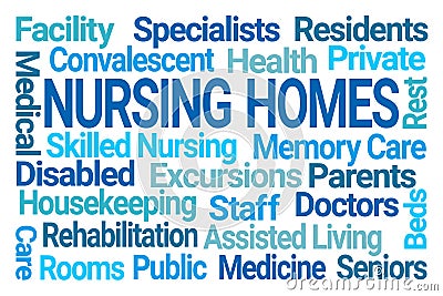 Nursing Homes Word Cloud Stock Photo