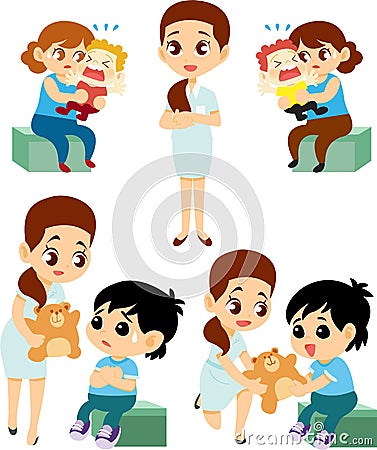 Nursing motivates children Vector Illustration