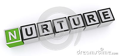 Nurture word block Stock Photo