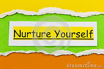 Nurture yourself self care treatment health wellness motivation personal love Stock Photo