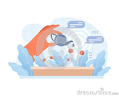 Nurturing Growth. Flat vector illustration. Vector Illustration