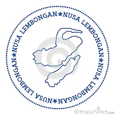 Nusa Lembongan map sticker. Vector Illustration