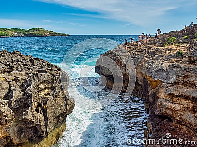 Angel's Billabong and Broken Beach are probably the most popular destination on Nusa Penida Island, Bali Indonesia Editorial Stock Photo