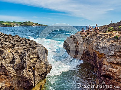 Angel's Billabong and Broken Beach are probably the most popular destination on Nusa Penida Island, Bali Indonesia Stock Photo